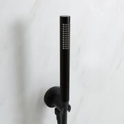 Doccetta Rotonda Moderna con Supporto Murale - Finitura Nera - Nox