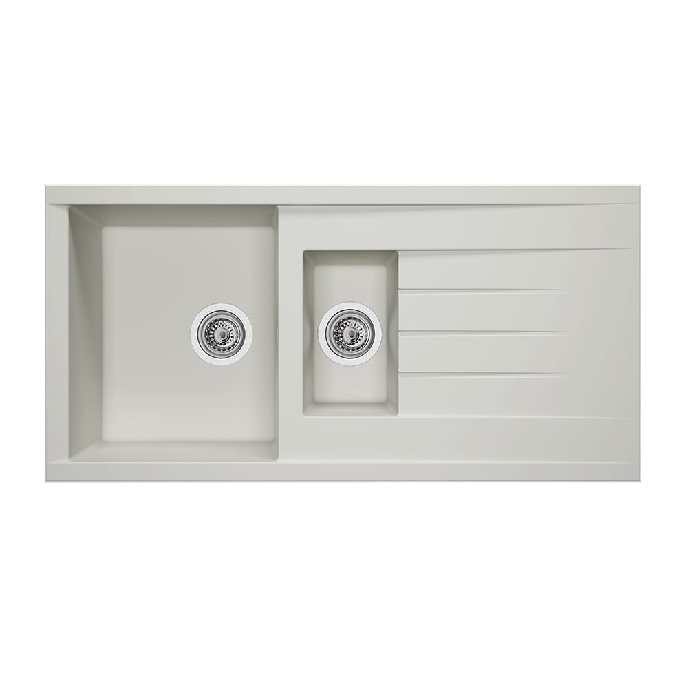Rocklite Bredon - Lavello da Cucina in Materiale Composito a 1,5 Vasche con Gocciolatoio Reversibile - Scelta di Finitura