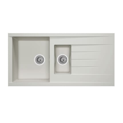 Rocklite Bredon - Lavello da Cucina in Materiale Composito a 1,5 Vasche con Gocciolatoio Reversibile - Scelta di Finitura