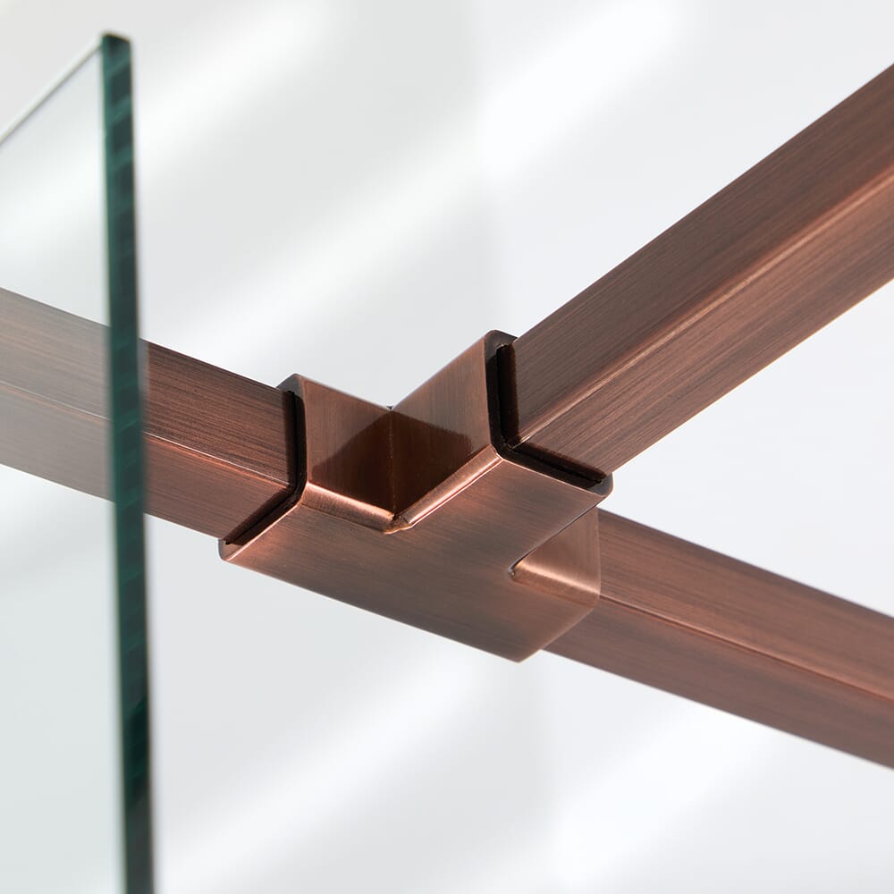 Connettore Moderno Quadrato a T per Braccio di Supporto Doccia – Rame - Eris