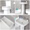Set Bagno Moderno Completo di Vasca Standard, Sanitario Filo Parete e Lavabo con Colonna - Exton