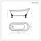 Vasca da Bagno Centro Stanza Freestanding - 1710 x 740mm - Diversi Piedini Disponibili - Legend