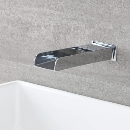 Erogatore Murale Cromato con Funzione Effetto Cascata per Lavabo o Vasca - Parade