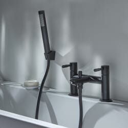 Rubinetto Miscelatore Moderno per Vasca da Bagno con Doccetta - Nero - Nox