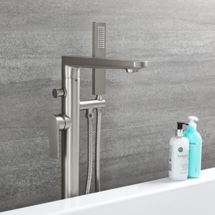 Gruppo Vasca Esterno da Terra Colore Nichel con Finitura Spazzolata - Harting