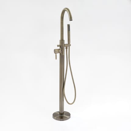 Rubinetto Miscelatore per Vasca Freestanding con Doccetta - Ottone Spazzolato - Clarus