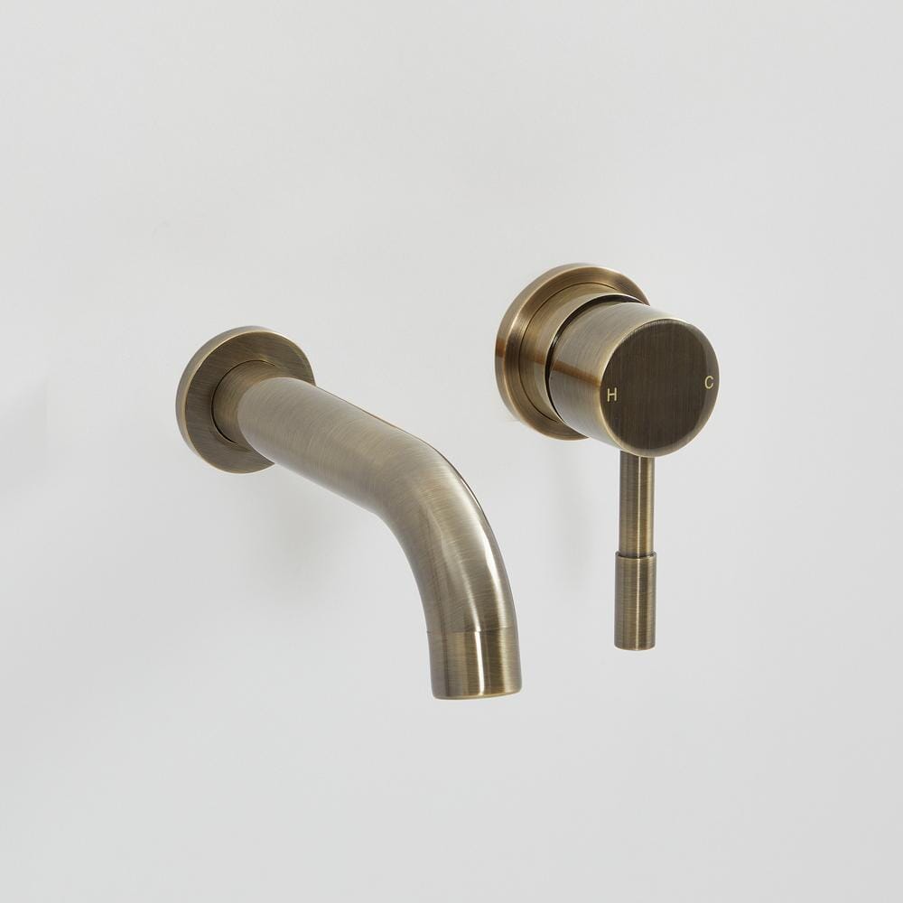 Rubinetto Miscelatore Lavabo Moderno A Parete - Ottone Spazzolato - Clarus