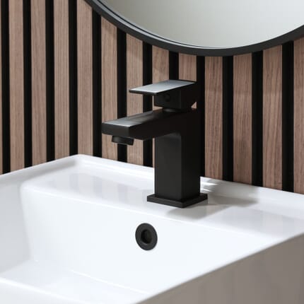 Rubinetto Miscelatore per Lavabo Monoforo Moderno - Nero - Preto