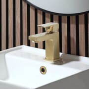 Miscelatore Moderno per Lavabo Monoforo - Oro Satinato - Lyra