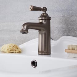 Rubinetto Miscelatore Tradizionale Monoforo per Lavabo Effetto Bronzo lucidato ad Olio - Charleston