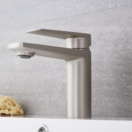 Rubinetto Miscelatore Monoforo Colore Nichel con Finitura Spazzolata per Lavabo- Harting