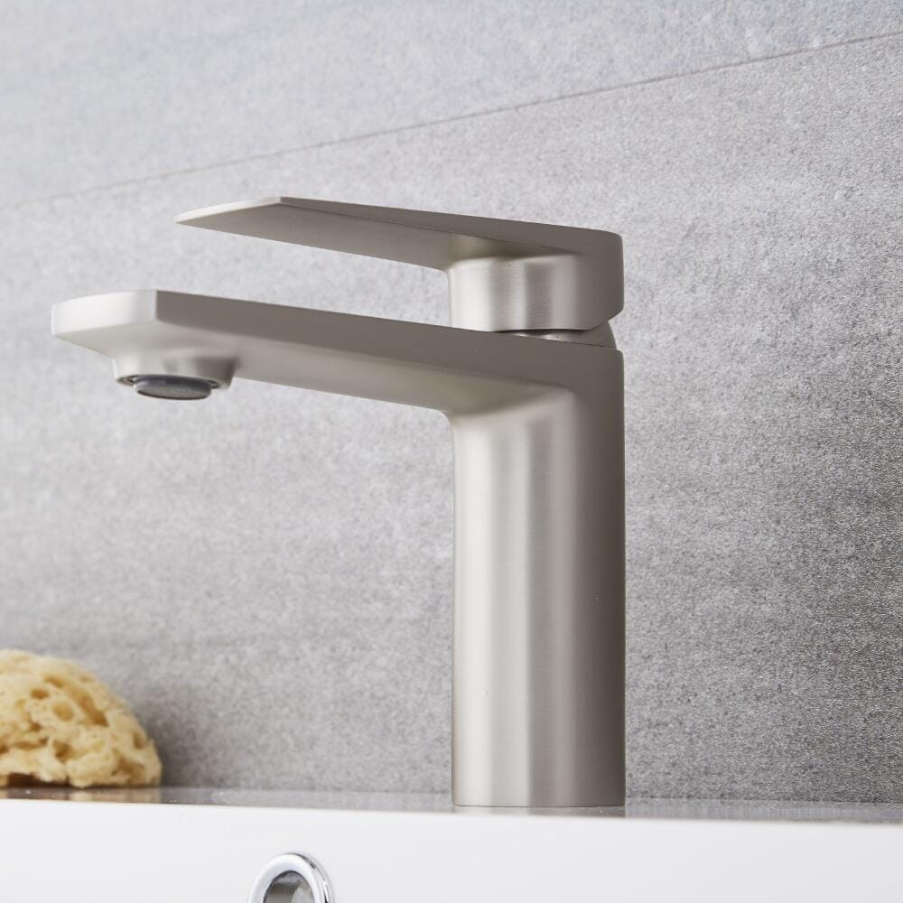 Rubinetto Miscelatore Monoforo Colore Nichel con Finitura Spazzolata per Lavabo-  Harting