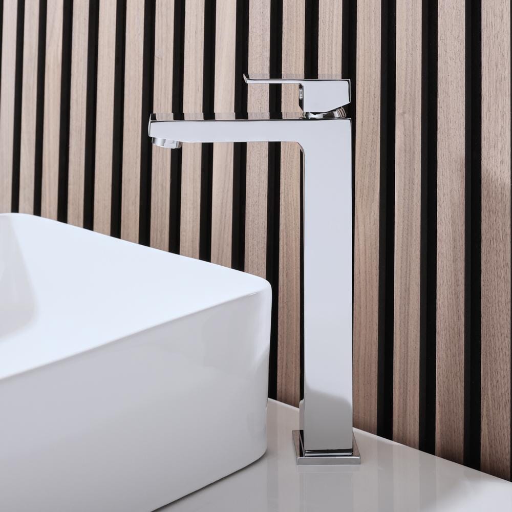 Rubinetto Miscelatore Alto Per Lavabo - Design Moderno Cromato - Kubix
