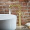Miscelatore Alto Monoforo per Lavabo in Stile Industriale - Oro Satinato - Zandra