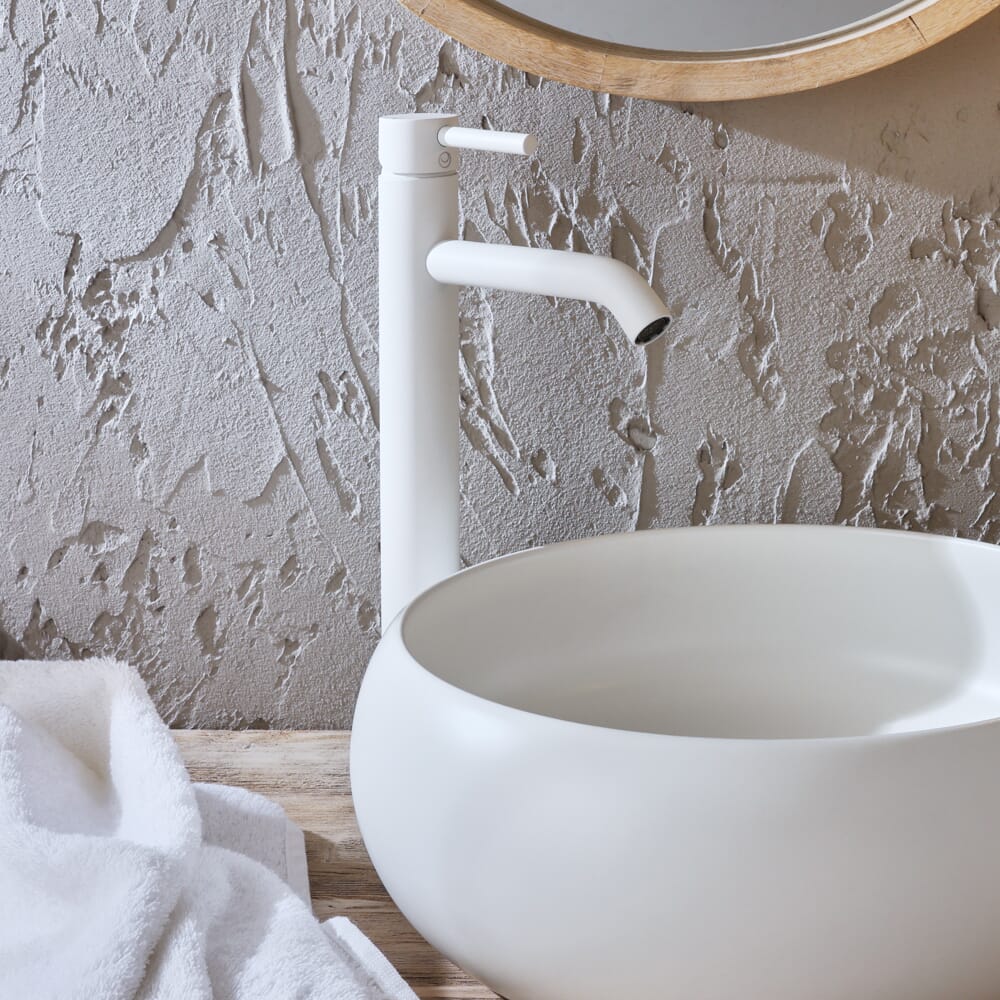 Miscelatore Moderno Alto per Lavabo Monoforo - Scelta della Finitura - Elements