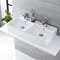 Lavabo Bagno da Appoggio Rettangolare in Ceramica 820x420mm con Rubinetto Miscelatore - Halwell