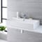Lavabo Bagno da Appoggio Sospeso in Ceramica Rettangolare 800x415mm con Rubinetto Miscelatore - Exton