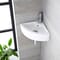 Lavabo Bagno Sospeso in Ceramica Angolare 460x320mm con Rubinetto Monoforo - Belstone