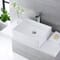 Lavabo Bagno da Appoggio Quadrato in Ceramica 490x390mm con Rubinetto Monoforo - Haldon