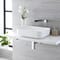 Lavabo Bagno da Appoggio Rettangolare in Ceramica 500x390mm Completo di Rubinetto a Cascata - Milton