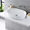 Lavabo Bagno da Appoggio Ovale 590x425mm in Ceramica con Rubinetto Miscelatore per Lavabo- Otterton
