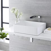 Lavabo Bagno da Appoggio Ovale 480x350mm in Ceramica Completo con Rubinetto Miscelatore – Otterton