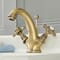 Rubinetto Miscelatore Lavabo Monoforo Design Tradizionale con Maniglie a Croce Finitura Effetto Oro Spazzolato - Elizabeth