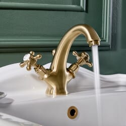 Rubinetto Miscelatore Lavabo Monoforo Design Tradizionale con Maniglie a Croce Disponibile in Diverse Finiture - Elizabeth
