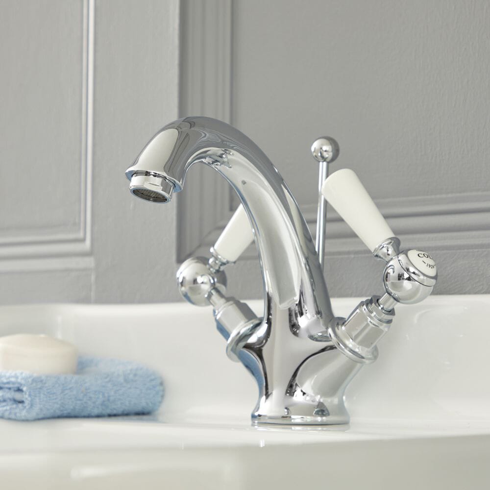 Rubinetto Miscelatore Lavabo Monoforo Design Tradizionale con Maniglie a Leva Disponibile in Diversi Colori - Elizabeth