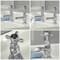 Coppia Rubinetti Singoli per Lavabo Design Tradizionale Finitura Cromata e Nera con Maniglie a Croce - Elizabeth