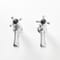 Coppia Rubinetti Singoli per Lavabo Design Tradizionale Finitura Cromata e Nera con Maniglie a Croce - Elizabeth