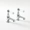 Coppia Rubinetti Singoli per Lavabo Design Tradizionale Finitura Cromata e Bianca con Maniglie a Leva  - Elizabeth