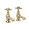 Coppia Rubinetti Singoli per Lavabo Tradizionali con Maniglie a Leva - Oro Satinato - Elizabeth