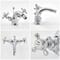 Hudson Reed Elizabeth - Rubinetto Miscelatore Bidet Monoforo Design Tradizionale con Maniglie a Croce - Cromato e Bianco