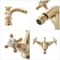 Hudson Reed Elizabeth - Rubinetto Miscelatore Bidet Monoforo Design Tradizionale con Maniglie a Croce - Oro Satinato