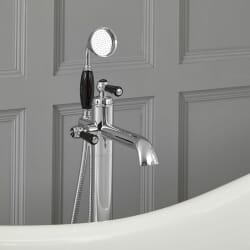 Gruppo Vasca a Terra con Doccetta Design Tradizionale con Maniglia a Leva e Disponibile in Diversi Colori - Elizabeth