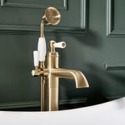 Miscelatore Monoforo per Vasca da Bagno Tradizionale Freestanding con Doccetta - Oro Satinato - Elizabeth