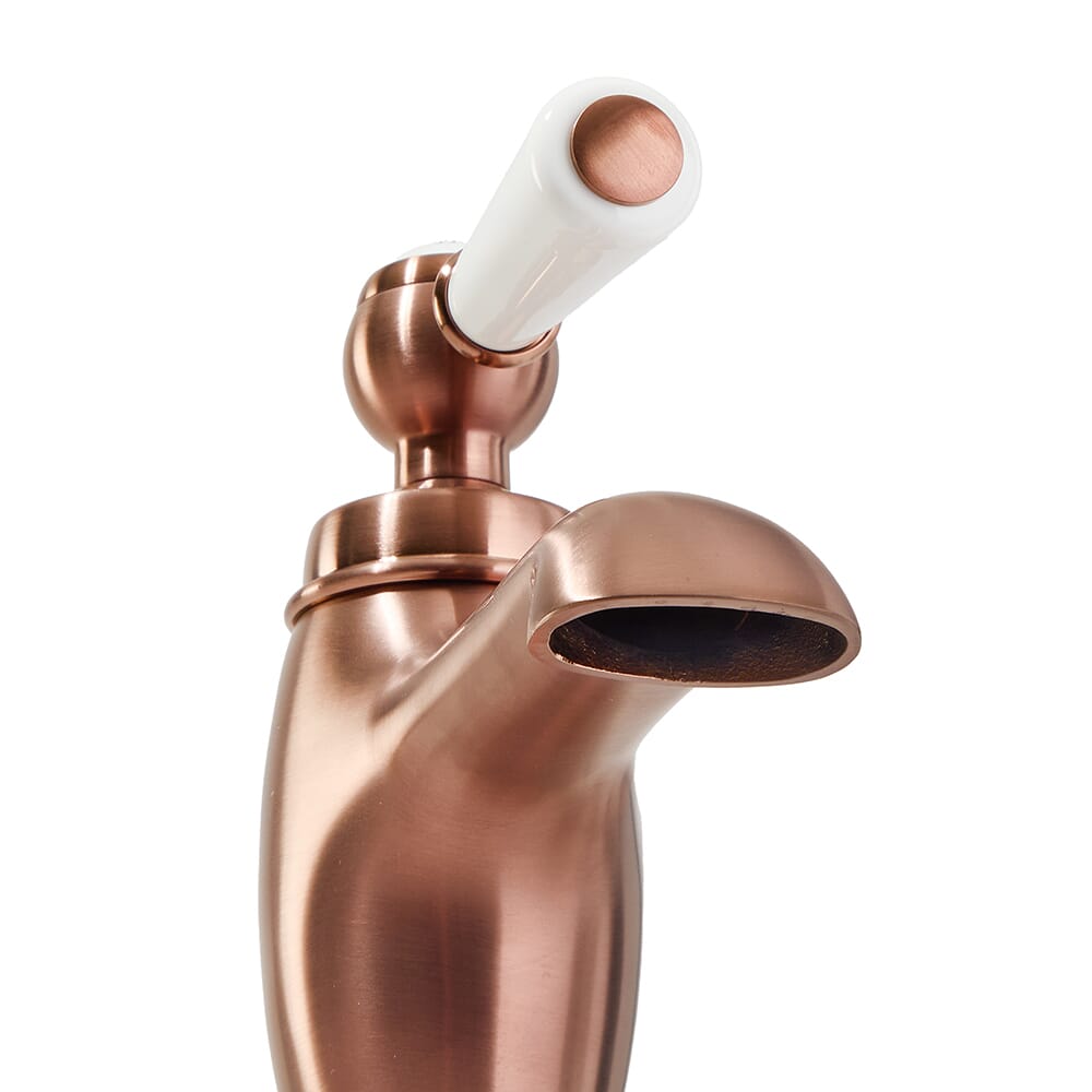 Peppermint Rubinetto Miscelatore Mono Per Lavabo In Oro Spazzolato – Leva Singola, Con Tubi Flessibili G1/2 - 3
