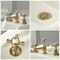Rubinetto Miscelatore per Lavabo a 3 Fori Design Tradizionale Finitura Effetto Oro Spazzolato con Maniglie a Croce - Elizabeth