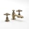 Rubinetto Miscelatore per Lavabo a 3 Fori Design Tradizionale Finitura Effetto Oro Spazzolato con Maniglie a Croce - Elizabeth