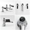 Rubinetto Miscelatore per Lavabo a 3 Fori Design Tradizionale Finitura Cromata e Nera Maniglie a Leva - Elizabeth