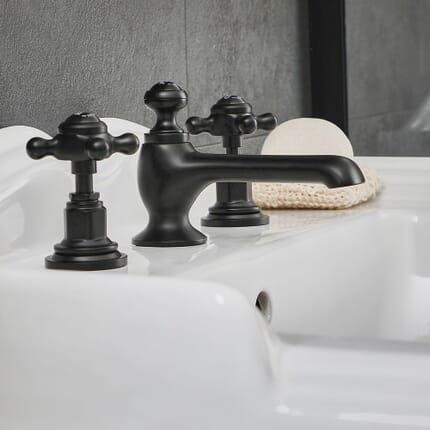 Rubinetto Miscelatore per Lavabo a 3 Fori Design Tradizionale con Maniglie a Croce Disponibile in Diversi Colori - Elizabeth