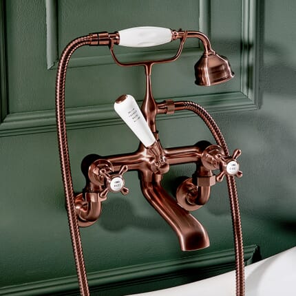 Rubinetto Miscelatore Vasca Murale Design Tradizionale con Maniglie a Croce Disponibile in Diversi Colori – Elizabeth