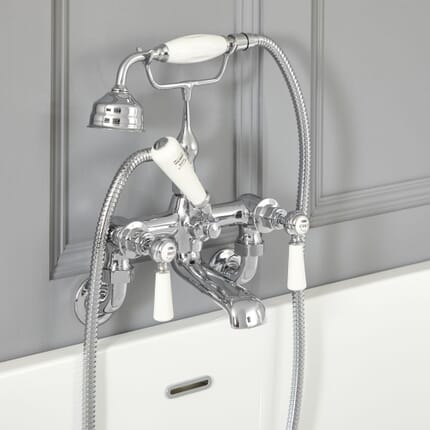 Rubinetto Miscelatore Vasca Murale Design Tradizionale con Maniglie a Leva Disponibile in Diversi Colori – Elizabeth