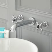 Rubinetto Miscelatore Lavabo a 3 Fori Murale Stile Tradizionale con Maniglie a Croce Disponibile in Diversi Colori - Elizabeth