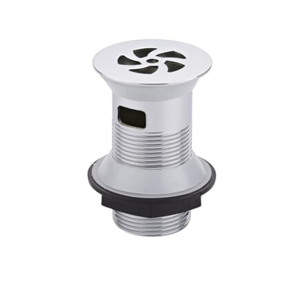 Piletta a Scarico Libero in Acciaio Inossidabile per Lavabi con Troppopieno - Cromato