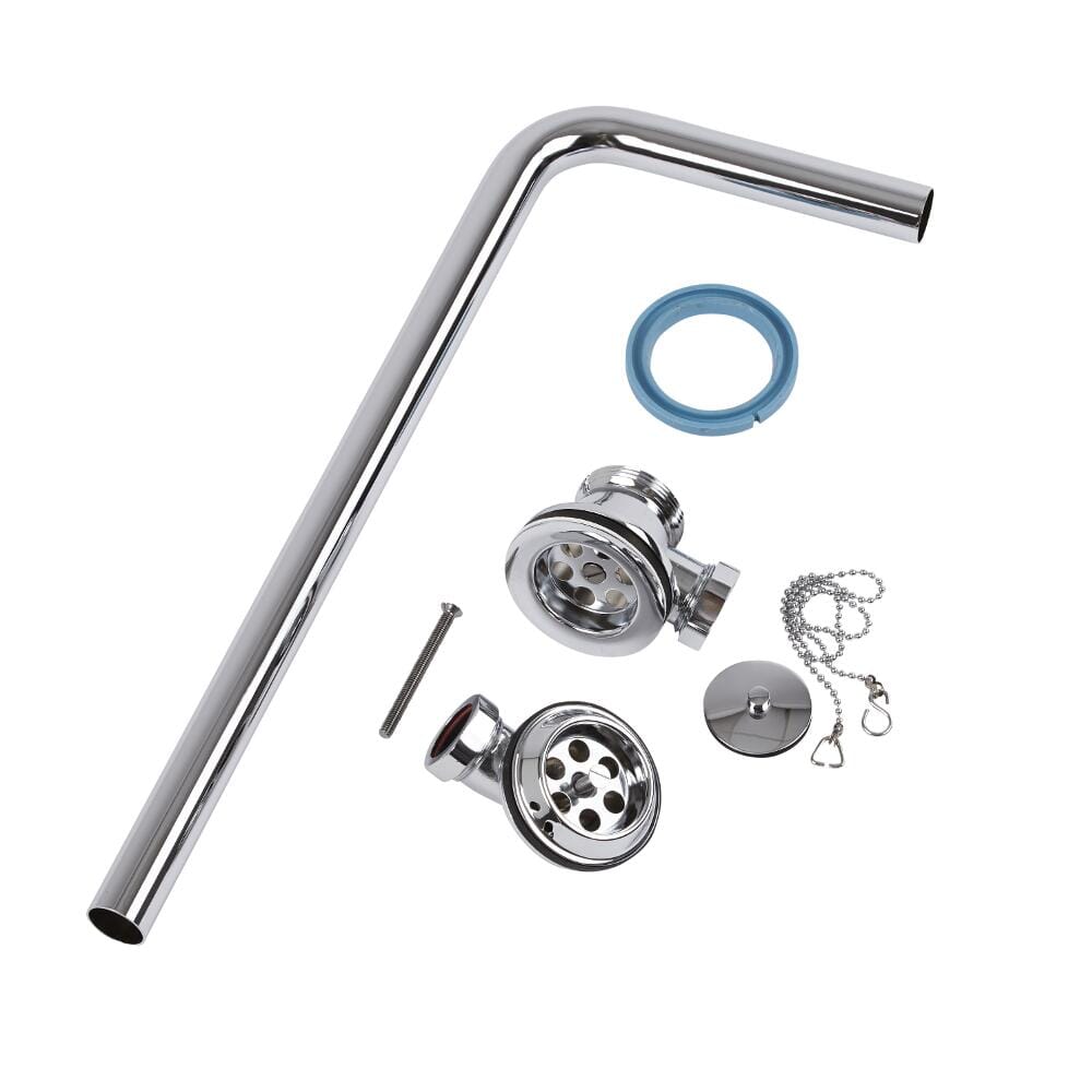 Kit Scarico Per Vasca Da Bagno In Ottone Massiccio – Bronzo Champagne, Con Tasto Twist & Close, A Due Fori