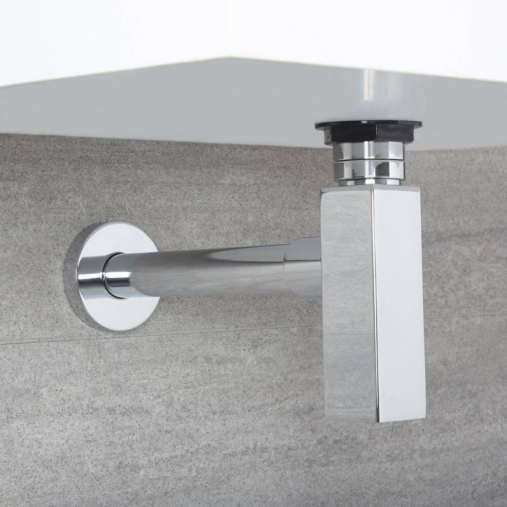 Sifone a Bottiglia Quadrato per Lavabo - Scelta di Finiture