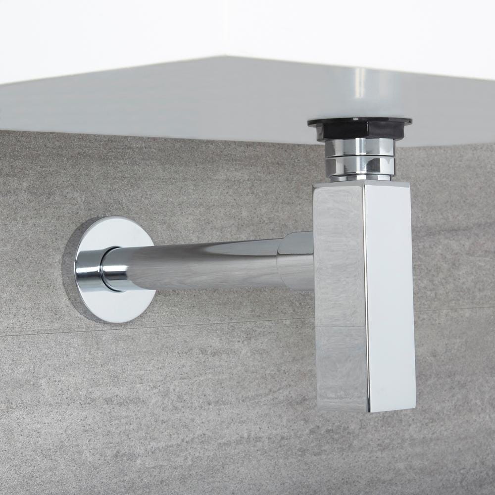 Sifone a bottiglia di scarico Quadrato con Tubo Estensibile per Lavabo e Vasca