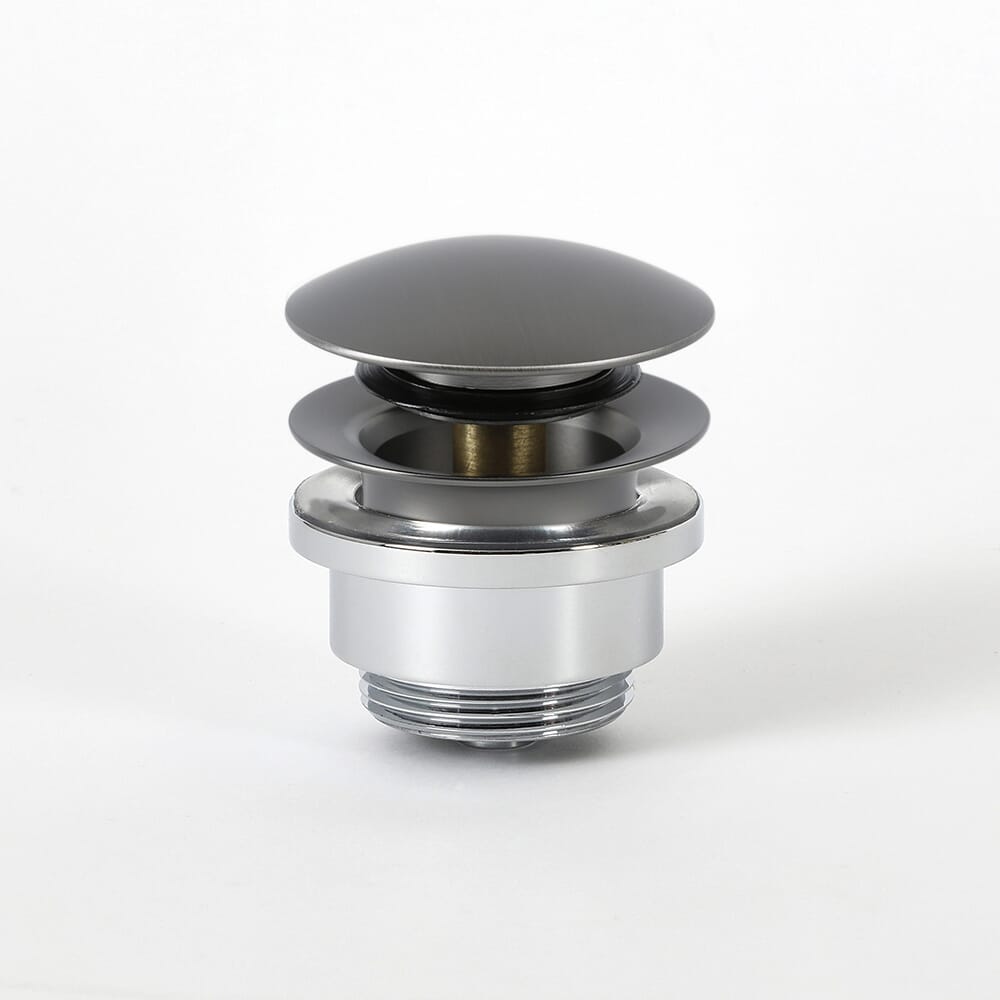 Piletta di Scarico Universale Click-Clack per Lavabo - Finitura Grigio Canna di Fucile